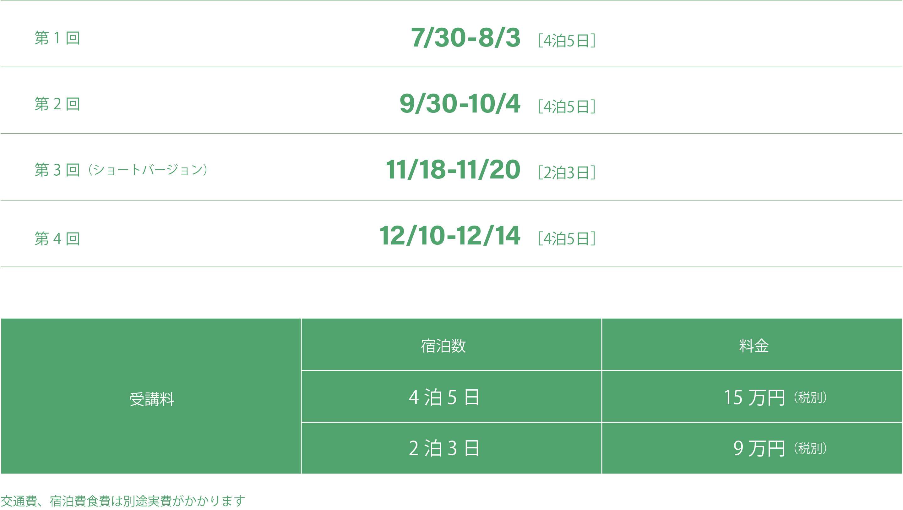 スケジュール日程